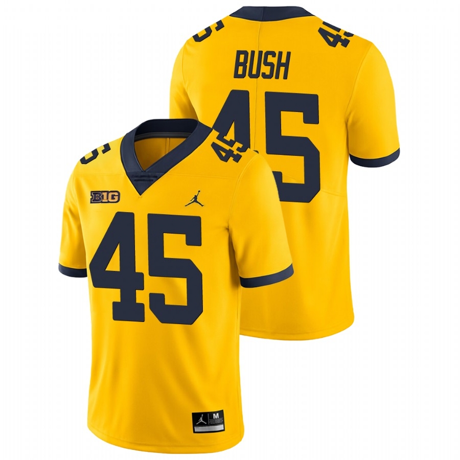 Michigan Wolverines Men's NCAA Peter Bush #45 Yellow Game College Football Jersey ZQJ3549IG